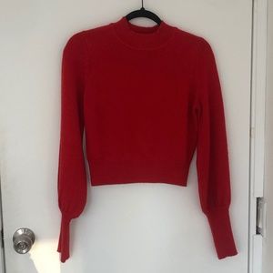 Revolve LPA Mock Neck Cropped Sweater